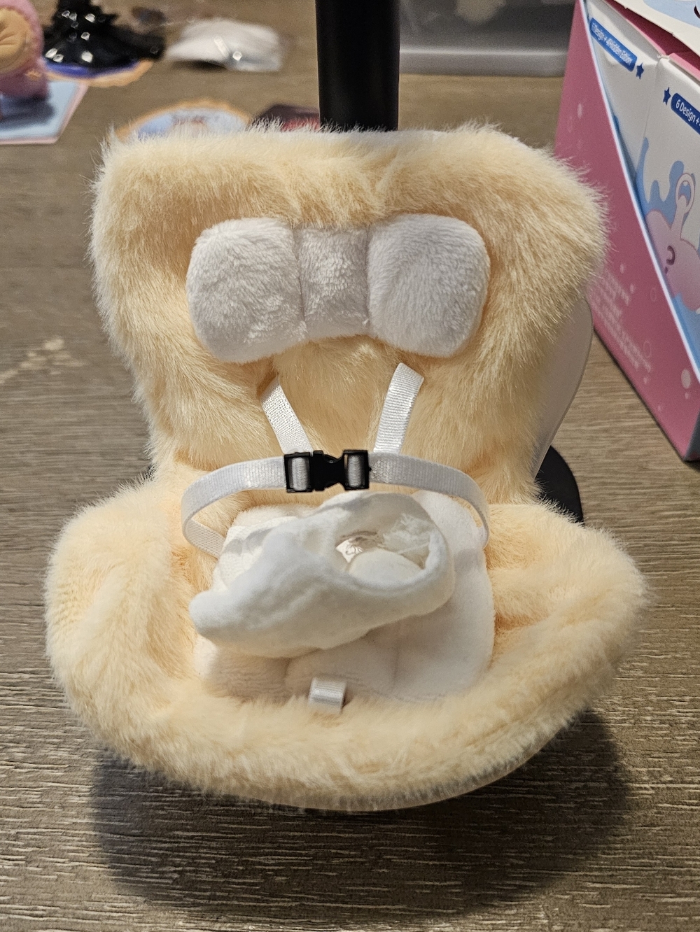 Baby Doll Car Seat Accessory with White Strap